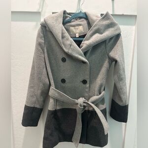 Banana‎ Republic women’s Gray and black Pea Coat with Belt